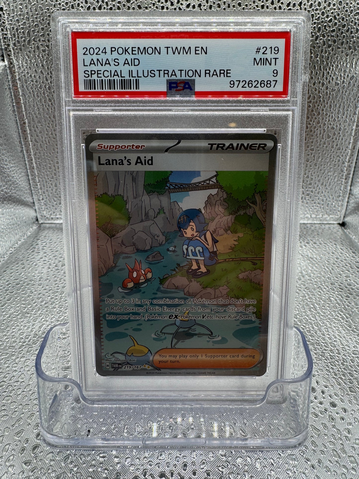 Pokemon TCG - Twilight Masquerade - Lana's Aid SIR - PSA 10