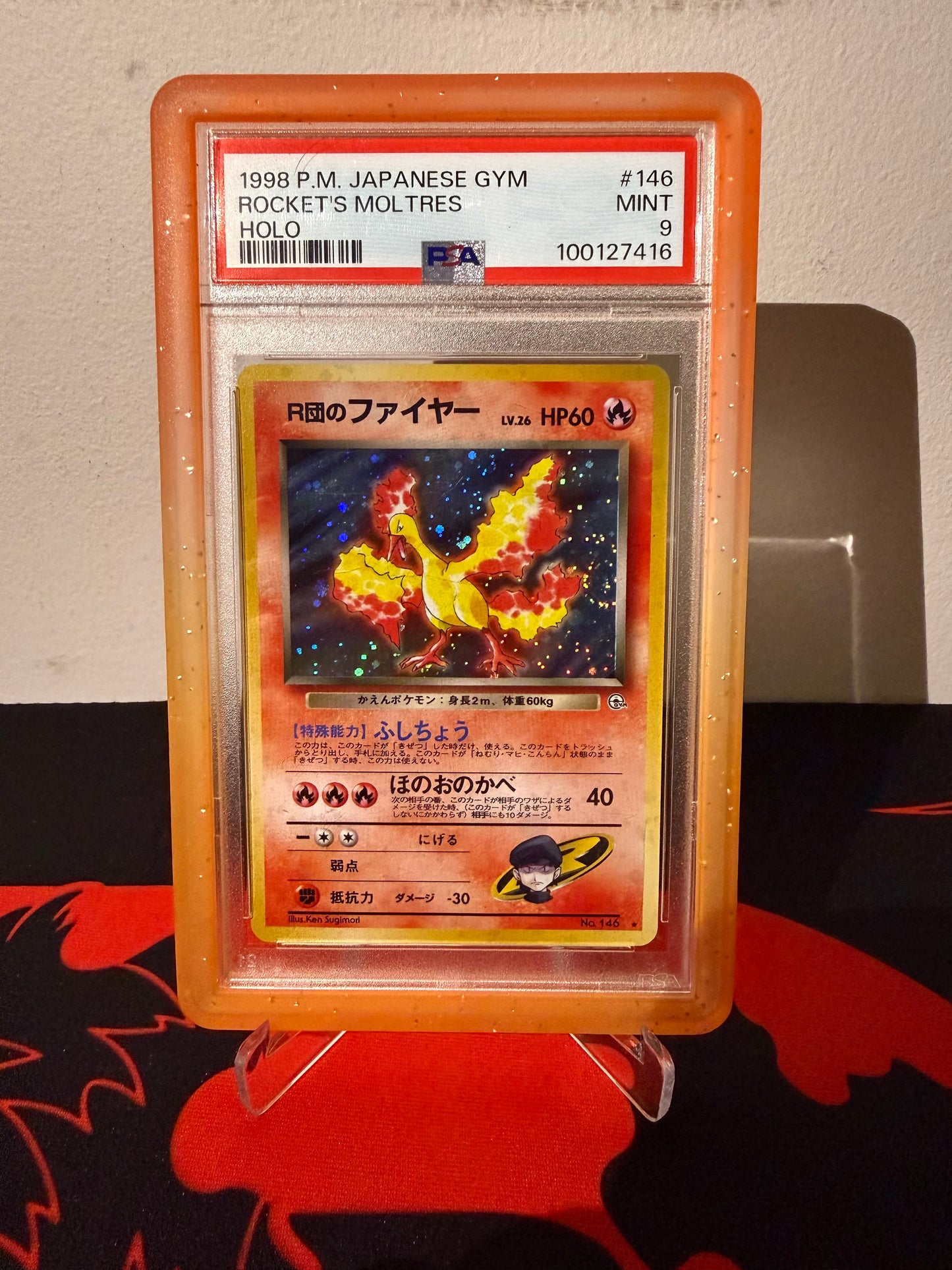 Pokemon TCG - Gym Heroes Rocket's Moltres Holo - PSA 9