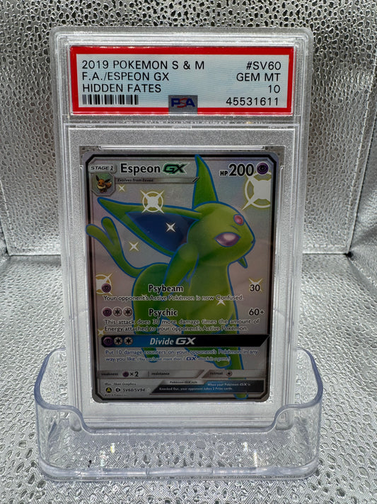 Pokémon TCG - Hidden Fates - Espeon GX - PSA 10