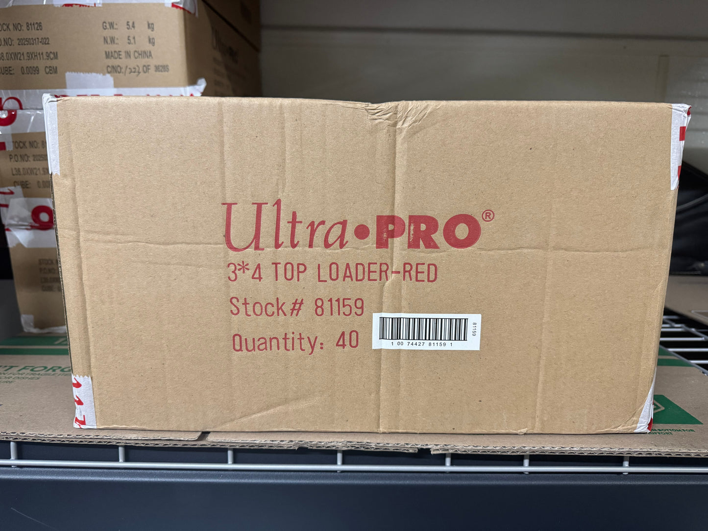 Ultra Pro 3 x 4 Top Loader Case (Red Top Loaders)