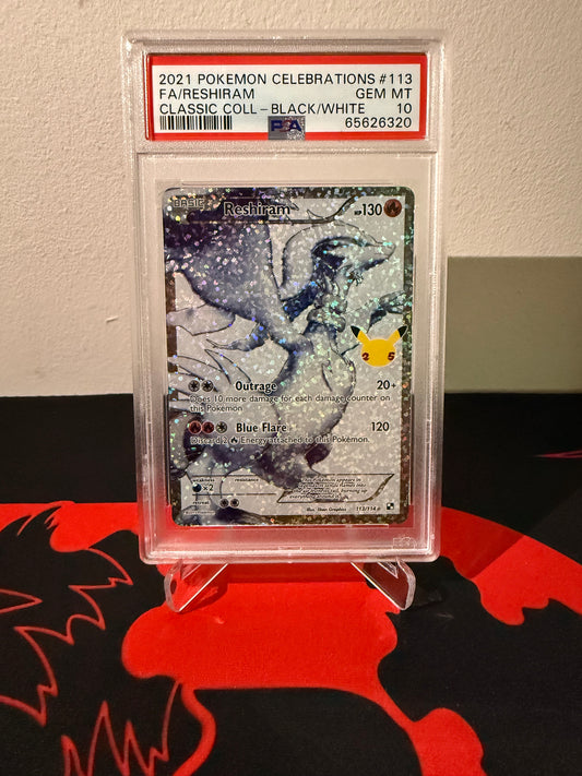 Pokemon TCG - Full Art Reshiram - Pokemon Celebrations PSA 10