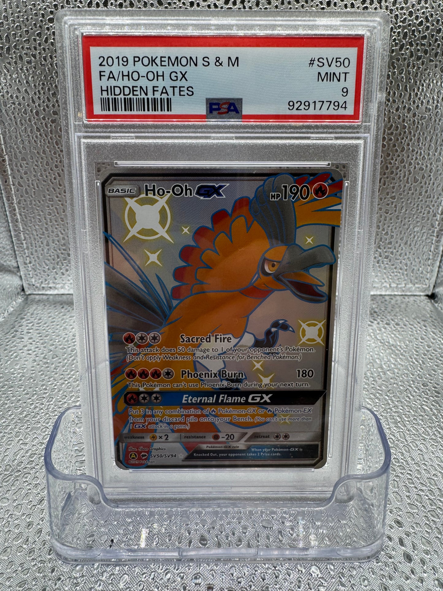 Pokémon TCG - Hidden Fates - Ho-Oh GX - PSA 9