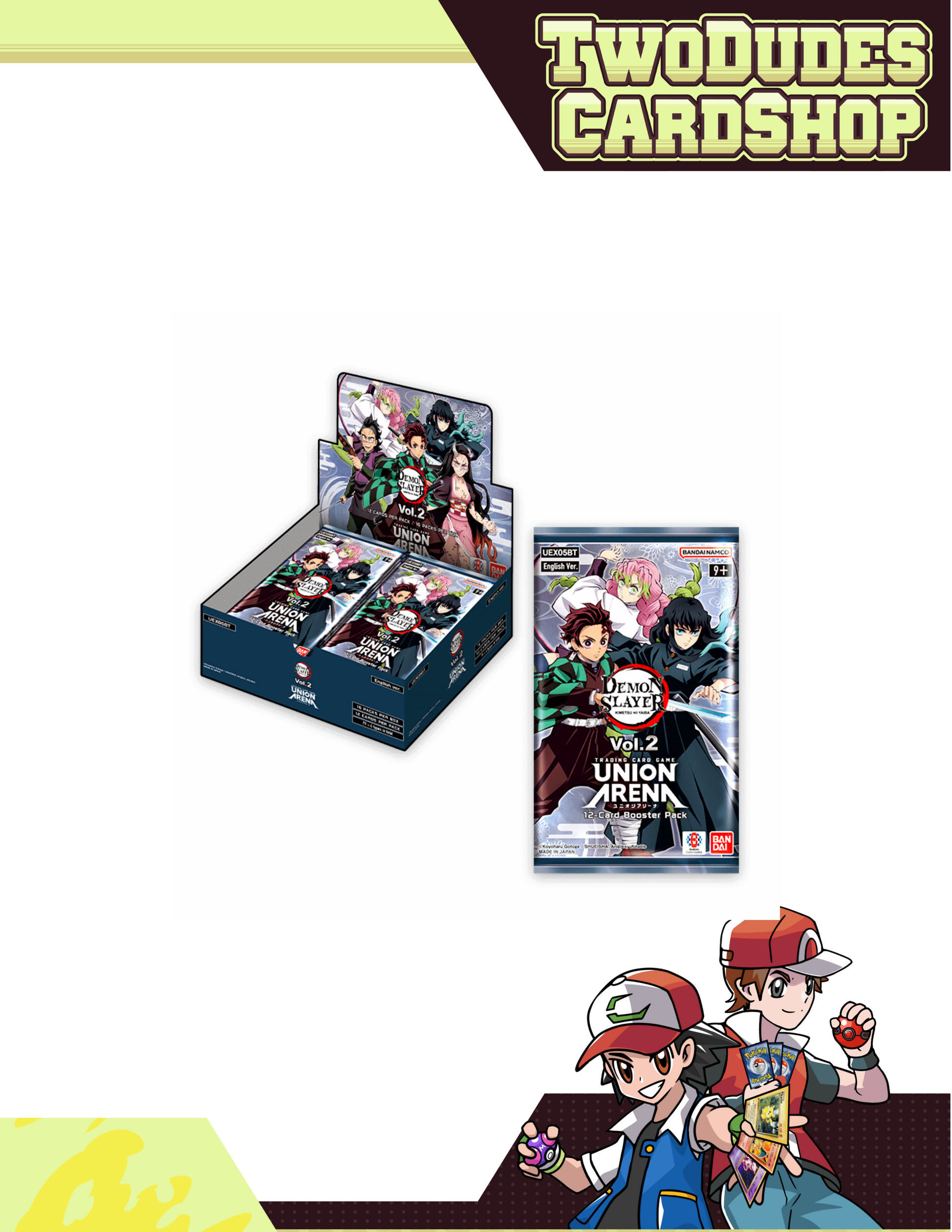 Union Arena - Demon Slayer Kimetsu no Yaiba Vol.2 Booster Box Two Dudes Card Shop Union Arena - Demon Slayer Kimetsu no Yaiba Vol.2 Booster Box Two Dudes Card Shop
