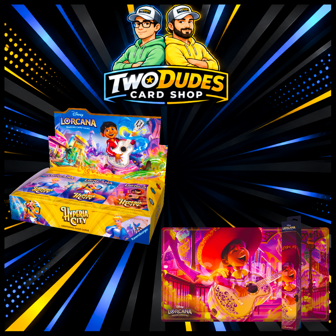 (Limit 1) Disney Lorcana - Hyperia City Booster Box and Miguel Playmat Bundle